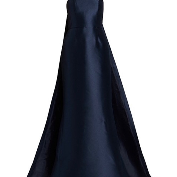 BHLDN Amsale Shera Strapless Dress with train size 8 Navy - Picture 2 of 10